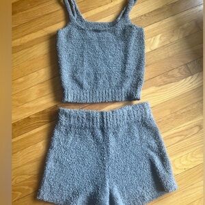 SKIMS Gray Cozy Pajama Set